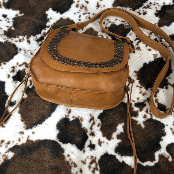 McFadin Western leather studded fringe saddle bag Texas Rodeo Cowgirl - Picture 4 of 16